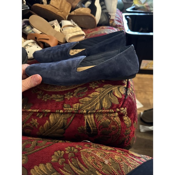 Birdies Size 7.5 The Starling Velvet Slip on Loafer Shoes in Blue - Picture 2 of 6
